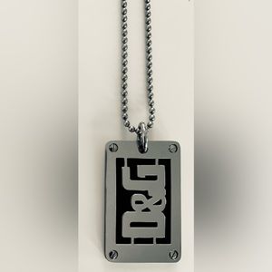 Dolce & Gabbana D&G Men's Dog Tag Stainless Steel Necklace